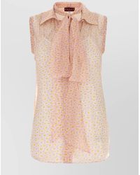 Gucci - Sheer Fabric Sleeveless Shirt With Bow Detail - Lyst