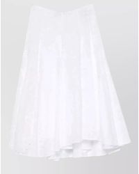 Tory Burch - Cotton Broderie Anglaise A-Line Midi Skirt - Lyst