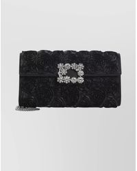 Roger Vivier - Floral Buckle Chain Strap Clutch Bag - Lyst