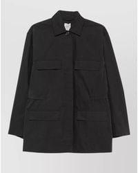 TOTEME - Cotton Blend Jacket Drawstring Waist Pockets - Lyst