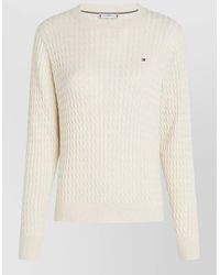 Tommy Hilfiger - Cable Crew Neck Knit Long Sleeve Sweater - Lyst