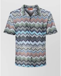 Missoni - Short Sleeve Shirt Zigzag Pattern Collar - Lyst