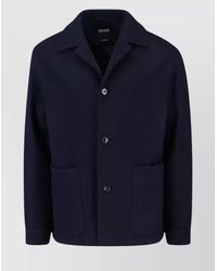 ZEGNA - Relaxed Fit Jacket With Collar And Pockets - Lyst