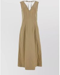 Bottega Veneta - Cotton Blend Midi Dress - Lyst