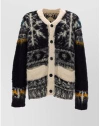 Sacai - V-Neck Textured Sweater Pattern Design - Lyst