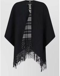 Burberry - Wool Reversible Checked Asymmetric Cape - Lyst