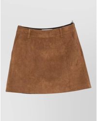 DUNST - Suede-Effect Paneled Mini Skirt - Lyst
