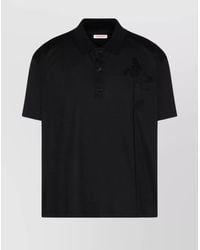 Valentino Garavani - Cotton Floral Appliqué Short-Sleeve Polo Shirt - Lyst