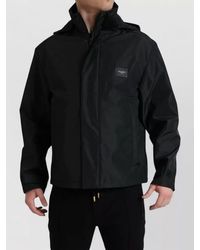 Dolce & Gabbana - Hooded Logo Polyamide Windbreaker Jacket - Lyst