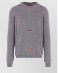 Gucci - Cashmere Gg Intarsia Crew Neck Jumper - Lyst
