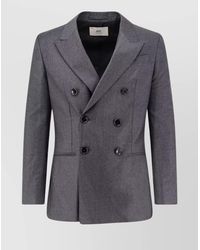 Ami Paris - Double-Breasted Blazer Notched Lapels - Lyst