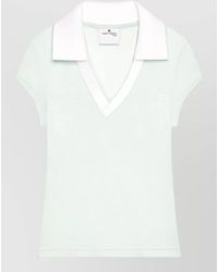 Courreges - Cropped V-Neck Short-Sleeve Polo Top - Lyst