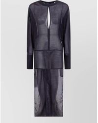 DARKPARK - Marine Shirt Dress Keyhole Neckline Voile - Lyst