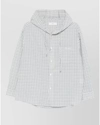 DUNST - Checked Hooded Shirt Jacket - Lyst