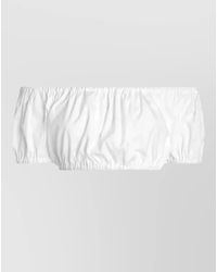 Dolce & Gabbana - Off Shoulder Ruched Cropped Top Dress - Lyst