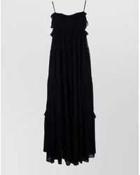 Michael Kors - Maxi Dress Spaghetti Straps Ruffle Tiered Design - Lyst