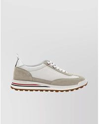 Thom Browne - Suede Mesh Rubber Sole Tricolor Sneakers - Lyst