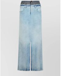 Maison Margiela - Denim High-Rise Front-Slit Maxi Straight Skirt - Lyst