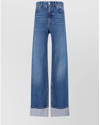 Dolce & Gabbana - Wide-Leg Trousers With Pockets And Cuffs - Lyst