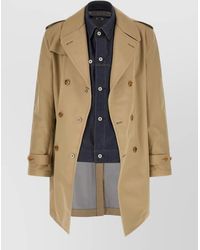 Junya Watanabe - Trench Coat Denim Panel Storm Flap - Lyst
