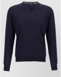 Barba Napoli - Wool Silk Sweater V Neck Long Sleeves - Lyst