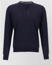 Barba Napoli - Wool Silk V-Neck Long-Sleeve Jumper - Lyst