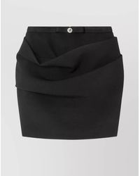 Versace - Wool High-Rise Draped Mini Skirt - Lyst