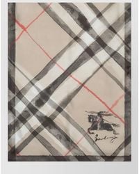 Burberry - Rectangular Lightweight Scarf Soft Checked Pattern - Lyst