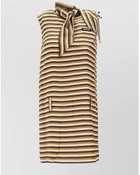 Miu Miu - Silk Striped Mini Dress - Lyst