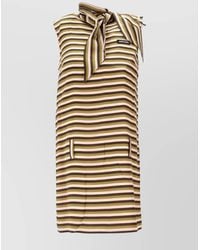 Miu Miu - Silk Striped Mini Dress - Lyst