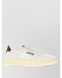 Autry - Medalist Leather Lace Up Sneakers Contrast Heel - Lyst