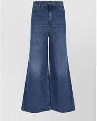 Chloé - Organic Cotton High-Rise Wide-Leg Jeans - Lyst