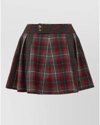 Vivienne Westwood - Virgin Wool Pleated Tartan Mini Skirt - Lyst