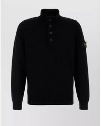 Stone Island - Wool Blend Sweater High Collar - Lyst
