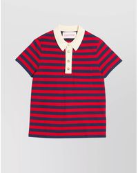 Valentino Garavani - Striped Cotton Polo Shirt - Lyst