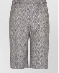 Emporio Armani - Herringbone Relaxed Fit Knee Length Shorts - Lyst