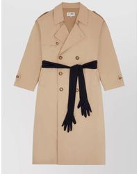 MM6 by Maison Margiela - Cotton Double-Breasted Trench Coat - Lyst