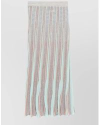 forte_forte - Pleated Striped Midi Skirt Ruffle Detail - Lyst