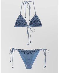 Zimmermann - Aster Triangle Bikini Set Embroidered Floral - Lyst