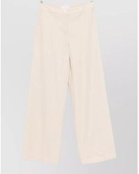 Via Masini 80 - Cotton Trousers Wide Leg Belt Loops - Lyst