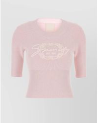 Givenchy - Crewneck Half-Sleeve Knitted Top - Lyst