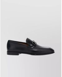 Ferragamo - Leather Loafers With Round Toe And Metal Hardware - Lyst