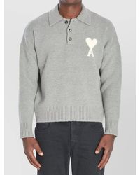 Ami Paris - De Coeur Wool Polo Shirt - Lyst