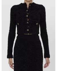 Balenciaga - Cropped Tweed Cardigan - Lyst