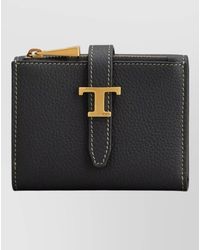 Tod's - Tri Fold Leather Wallet Strap Mini Accessory - Lyst