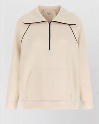 Weekend by Maxmara - Contrast-Piping Half-Zip Sweatshirt - Lyst