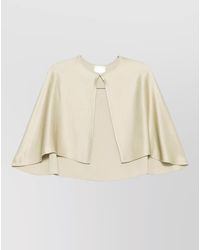 forte_forte - Satin Short-Sleeve Cape Jacket - Lyst