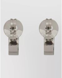 MM6 by Maison Margiela - Signature Logo Hoop Earrings Polished Finish - Lyst