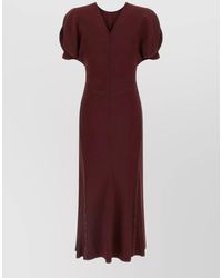 Victoria Beckham - Bela Dress Ruched Detail Short Sleeves - Lyst