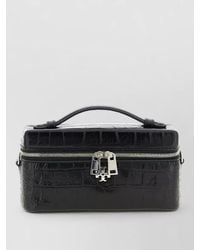 Tory Burch - Na Lamb Leather Crocodile-Embossed Clutch Bag - Lyst